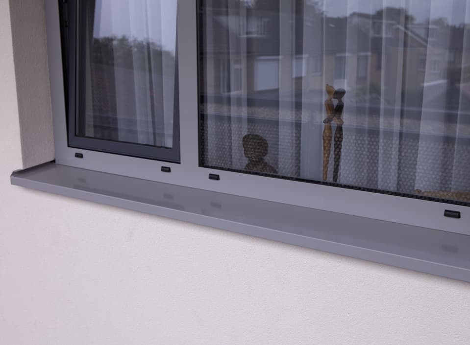 Aluminium sill with stucco, a great combination